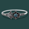 925 Silver Lotus Firoza Stone Adjustable Kada – Floral Statement Bangle, 15g