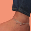 Double Heart Charm Snake Chain Anklet – 925 Silver, 10.7g Girls, Daily Wear