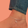 Dolphin Charm Snake Chain Anklet – 925 Silver, 9.5g Girls, Daily Wear