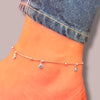 Imported Italian Box Chain Evil Eye Anklet – 925 Silver, 4.4g Girls, Daily Wear