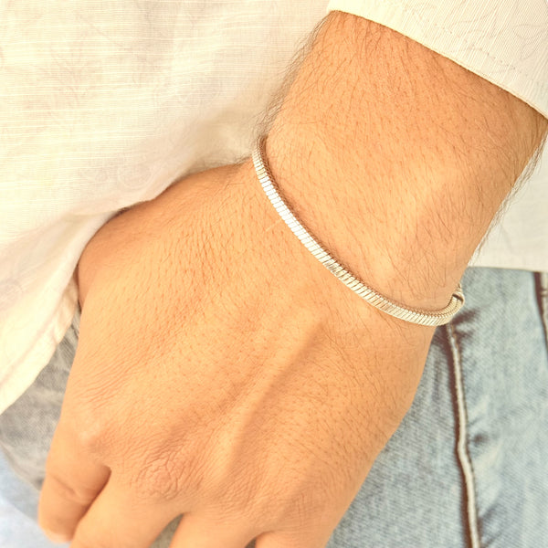 Men’s Snake Chain Bracelet – 925 Silver, 16g Oxidised Daily Wear