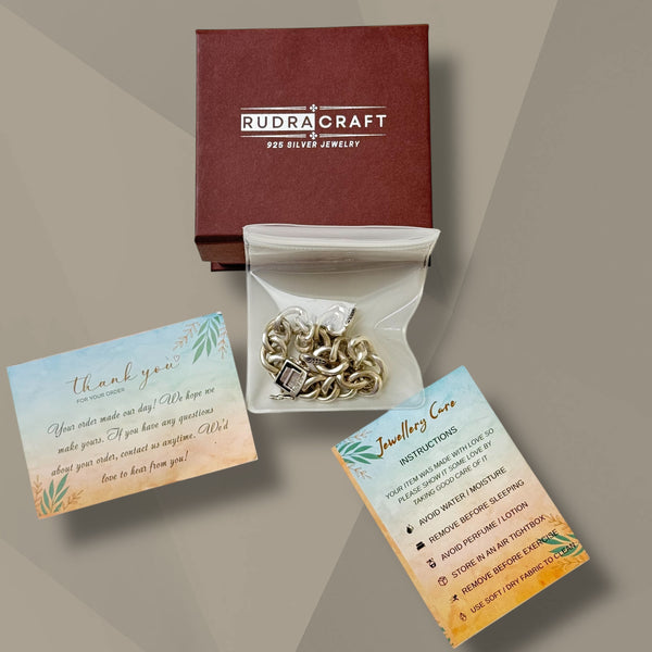 925 Silver Men’s Bracelet – Antique Oxidised Finish, 44.6g