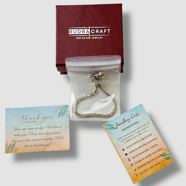 Premium Men’s Bracelet - 925 Sterling Silver, 31g, Intricate Rope Chain