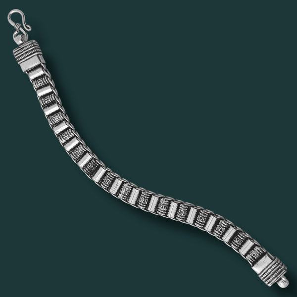 Heavy Antique Men’s Bracelet - 925 Sterling Silver, 44g, Bold Square Links