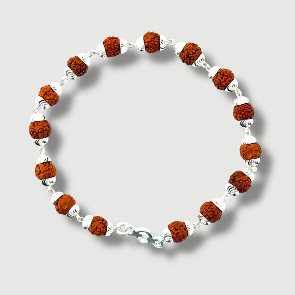 Rudraksha Shiva Blessing Silver Bracelet – 6.6g Spiritual Energy for All