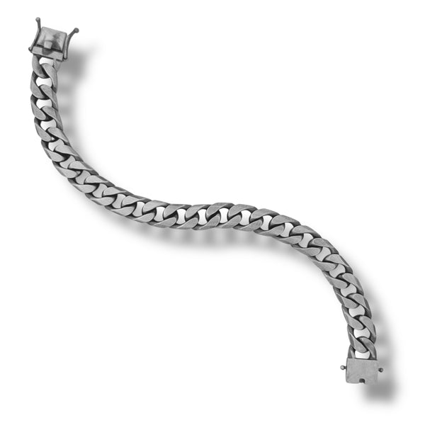 Matte Finish Turkish Bracelet for Men - 35.5g Imported Silver Curb Chain