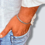 Sleek Men’s Bracelet - 925 Sterling Silver, 16.5g, Double-Line Minimalist