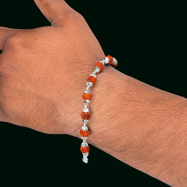 Rudraksha Shiva Blessing Silver Bracelet – 6.6g Spiritual Energy for All