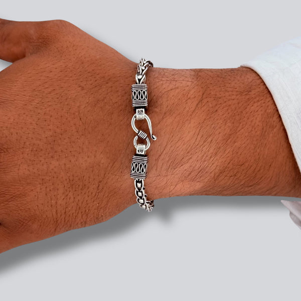 Men’s Rope Chain Bracelet – 925 Silver, 20g Oxidised Daily Wear