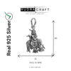 Standing Krishna Pendant with Cow, Playing Flute, Oxidized 925 Sterling Silver, 30mm x 15mm | Rudra Craft