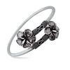 Thai Flower Kada – Imported 925 Silver Adjustable Bracelet, 12.4g