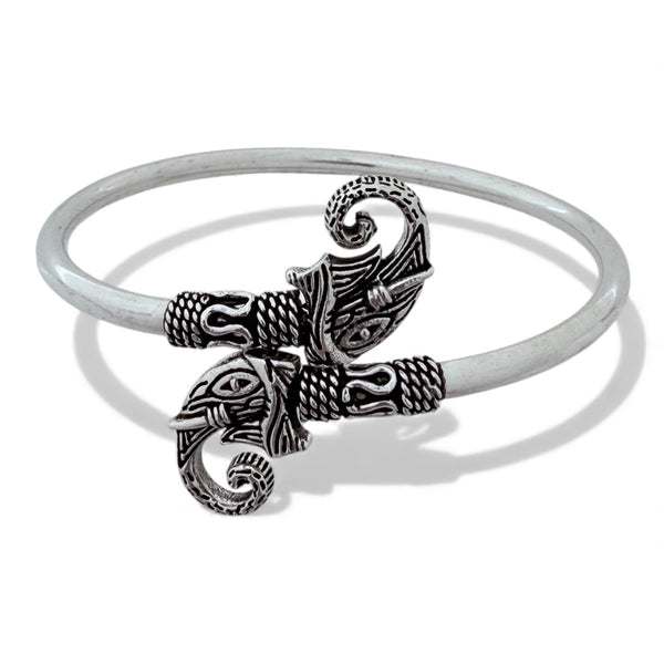 Elephant Kada – 925 Silver Adjustable Bracelet, 14g Dual Elephant Motif