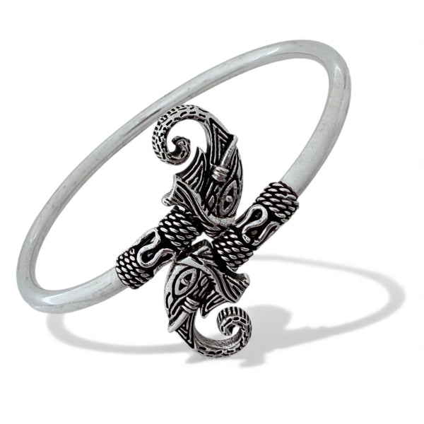 Elephant Kada – 925 Silver Adjustable Bracelet, 14g Dual Elephant Motif