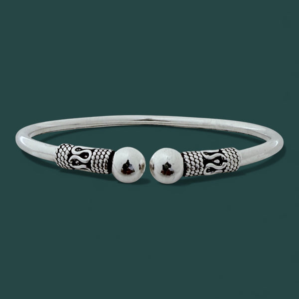 Round Ball Kada – 925 Silver Adjustable Bracelet, 12.5g