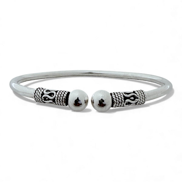 Round Ball Kada – 925 Silver Adjustable Bracelet, 12.5g