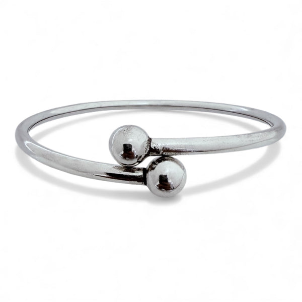 Round Ball Kada – 925 Silver Adjustable Bracelet, 11.9g