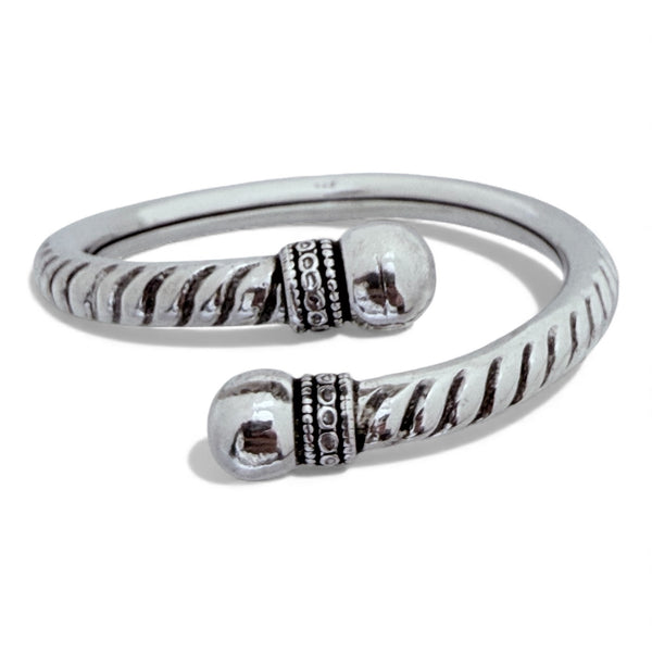 Twist Ball Kada – 925 Silver Adjustable Bracelet for Men & Women, 27g