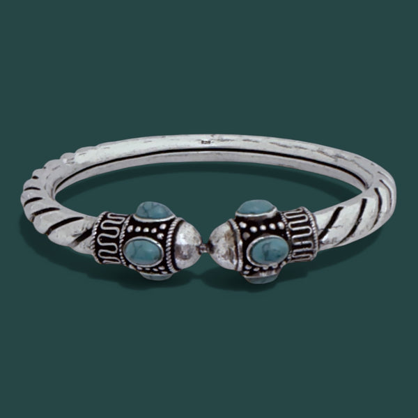 Tribal Firoza Kada – 925 Silver Trending Openable Bracelet, 26g Antique Finish, Handcrafted