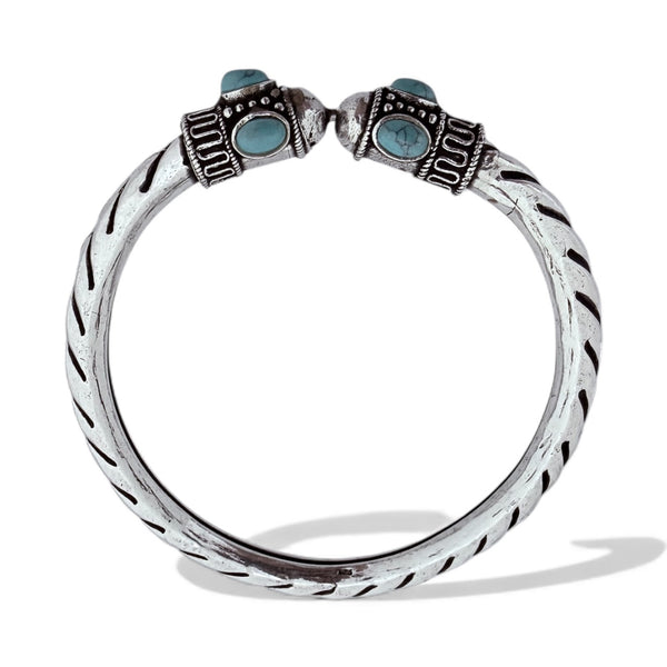 Tribal Firoza Kada – 925 Silver Trending Openable Bracelet, 26g Antique Finish, Handcrafted