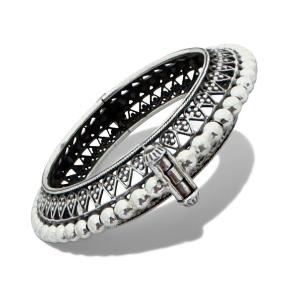 Royal Rajputi Openable Kada – 925 Silver, 64g Handmade Single Bangle