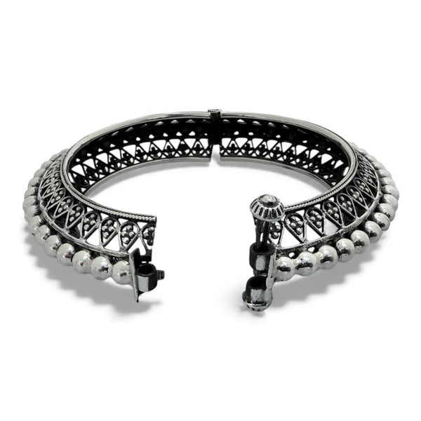 Royal Rajputi Openable Kada – 925 Silver, 64g Handmade Single Bangle