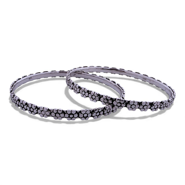 Lightweight Floral Bangle – 925 Silver, 31g Handmade Daily & Party Wear