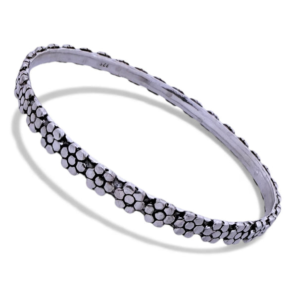Lightweight Floral Bangle – 925 Silver, 31g Handmade Daily & Party Wear