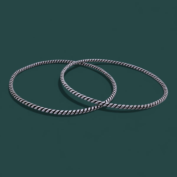 Lightweight Twist Bangle – 925 Silver, 11.5g Girls & Women Daily Wear