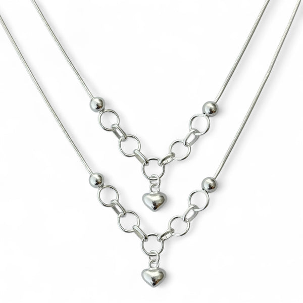 eart Charm Snake Chain Anklet – 925 Silver, 10g Girls, Daily Wear