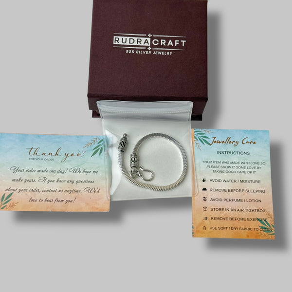 Men’s Snake Chain Bracelet – 925 Silver, 16g Oxidised Daily Wear