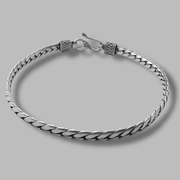 Men’s Oxidised Flat Chain Bracelet – 925 Silver, 11.5g Daily & Party Wear