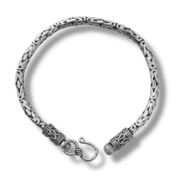 Men’s Fancy Box Chain Bracelet – 925 Silver, 21.7g Oxidised Heavy Design