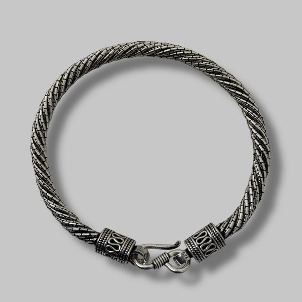 Premium Men’s Bracelet - 925 Sterling Silver, 31g, Intricate Rope Chain