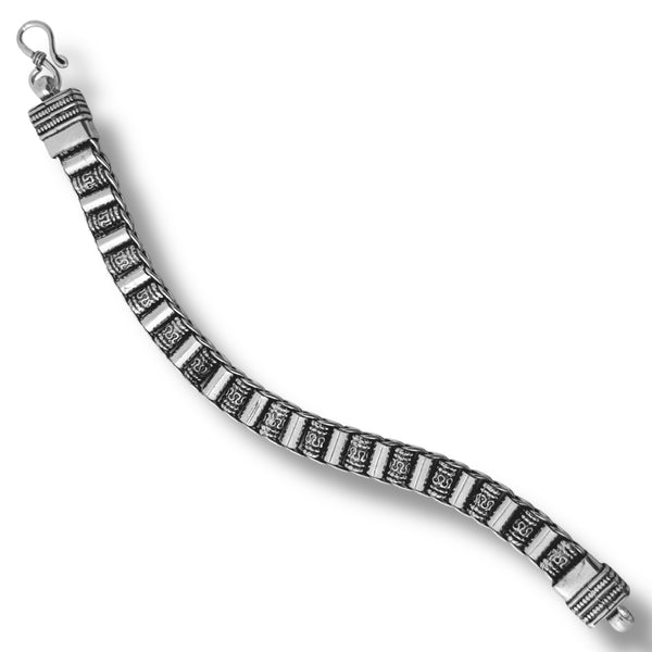 Heavy Antique Men’s Bracelet - 925 Sterling Silver, 44g, Bold Square Links