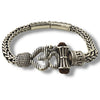 925 Silver Om & Rudraksha Bracelet for Men – Antique Oxidised, 44g
