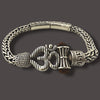 925 Silver Om & Rudraksha Bracelet for Men – Antique Oxidised, 44g