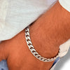 Matte Finish Turkish Bracelet for Men - 35.5g Imported Silver Curb Chain