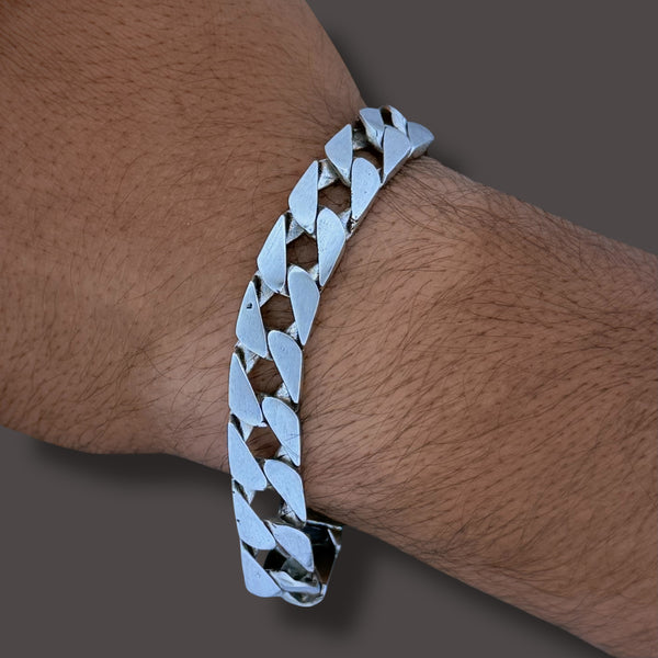 Gucci-Style Men’s Bracelet - Chunky Silver, 46g, Cuban Link