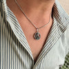 Krishna Round Pendant – 925 Sterling Silver, Oxidized, 20×28 mm | Rudra Craft