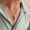 Standing Krishna Pendant, Playing Flute, Oxidized 925 Sterling Silver, 30mm x 11mm | Rudra Craft