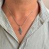 Standing Krishna Pendant, Playing Flute, Oxidized 925 Sterling Silver, 30mm x 11mm | Rudra Craft