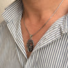 Radha Krishna Jhula Pendant – 925 Sterling Silver, Oxidized, 25×40 mm | Rudra Craft