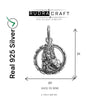 Krishna Round Pendant – 925 Sterling Silver, Oxidized, 20×28 mm | Rudra Craft