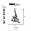 Krishna Sitting with Cow, Playing Flute Pendant, Oxidized 925 Sterling Silver, 28mm x 18mm | Rudra Craft