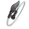Leaf Flower Kada – 925 Silver Adjustable Bracelet, 16g, Floral Design