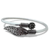 Leaf Flower Kada – 925 Silver Adjustable Bracelet, 16g, Floral Design