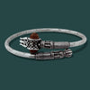 Rudraksha Bahubali Kada – 925 Silver Damru Trishool Adjustable Bracelet, 14g