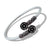 Flower Kada – 925 Silver Adjustable Bracelet, 12.2g Dual Flower Motif