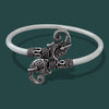 Elephant Kada – 925 Silver Adjustable Bracelet, 14g Dual Elephant Motif
