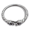 Lion Face Kada – 925 Silver Hollow Twist Adjustable Bracelet, 31.5g Oxidised Antique (Unisex)
